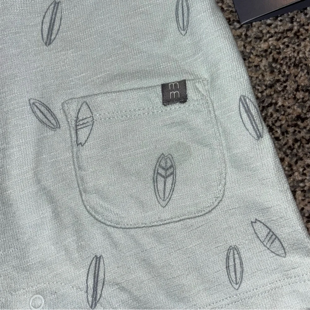 NEW! NWT Baby Boy Modern Moments Mint Green Hooded Romper Surfing Design 0-3 3-6